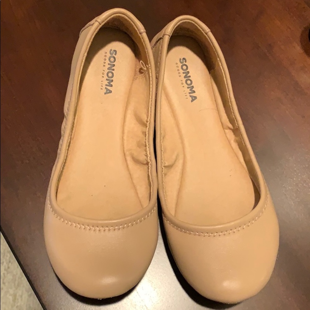 Beige flats